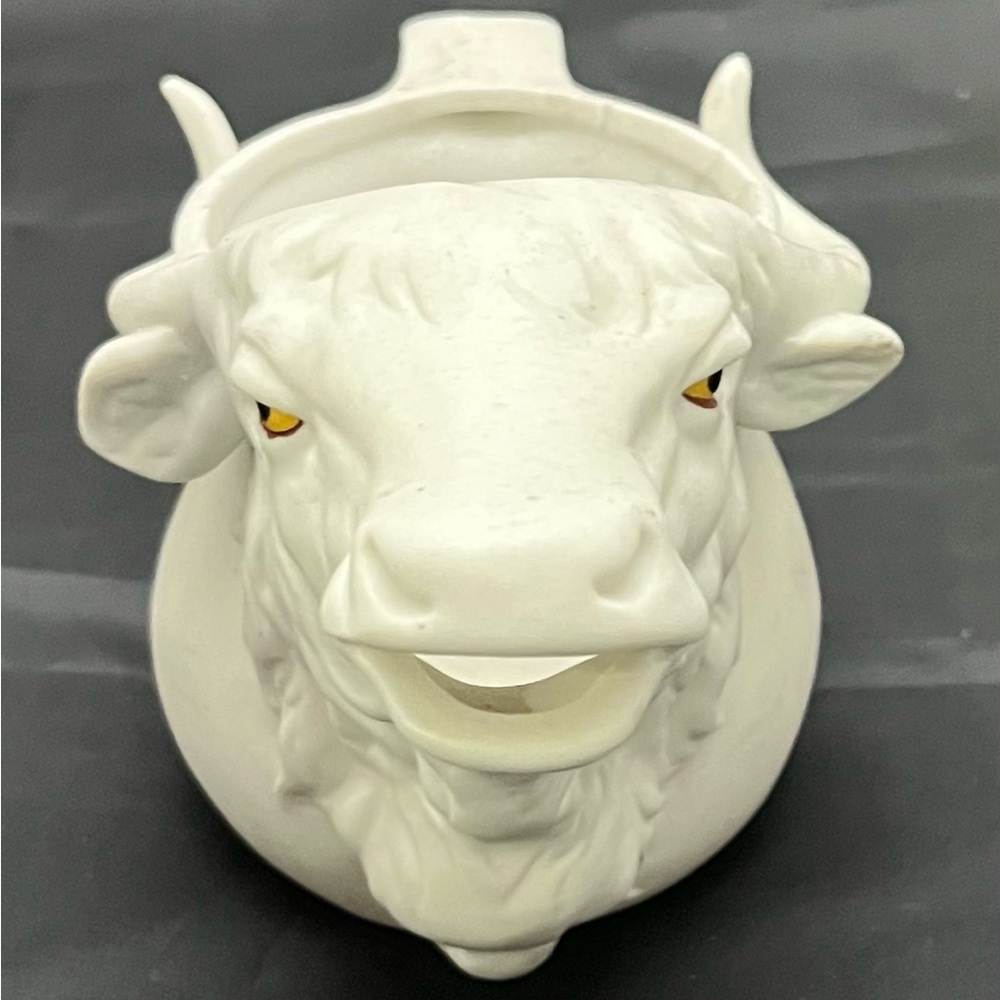 Vintage Bisque Porcelain Cow Bull Deer Creamer